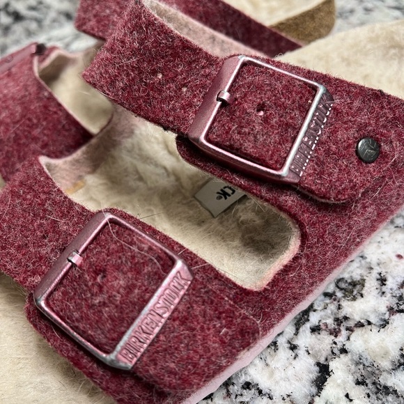 Birkenstock Arizona Pink Felt and Wool Sandal Size 36 - Picture 9 of 11